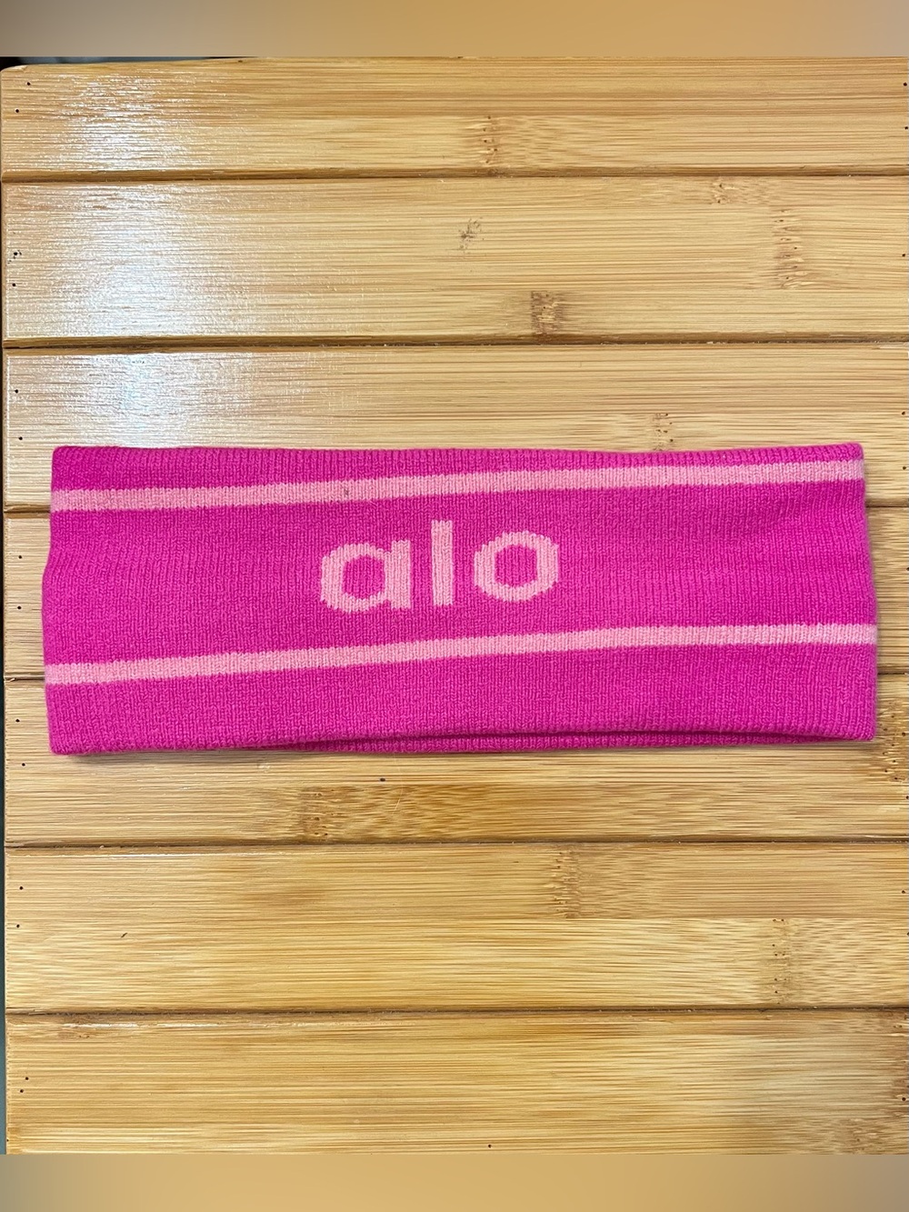 Alo Yoga Sweatband Women’s Pink Athleisure Stretch Run Activewear Gym One Size